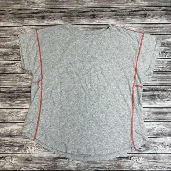 Lou & Grey Women's Basic T Tee Shirt S SM Small Grey Gray Red Contrast Stitching - Picture 11 of 12